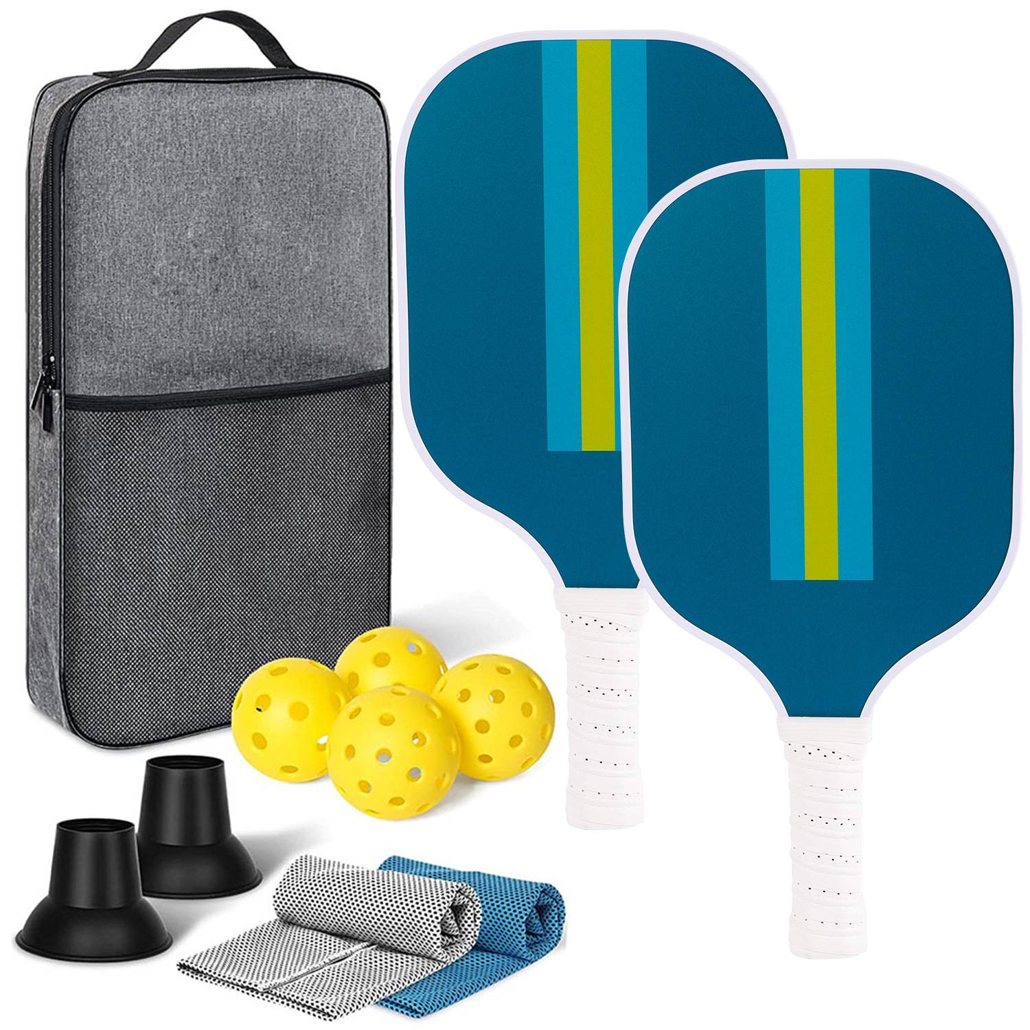 [Ultra-Light match-level carbon fiber-13] Double shot+4 balls+backpacks+two sweat towels+two ball pickups